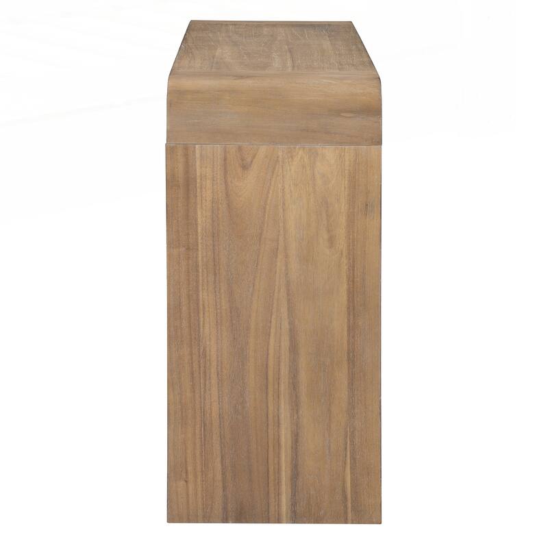 Rustic Console Table with Fluted Drawer Front