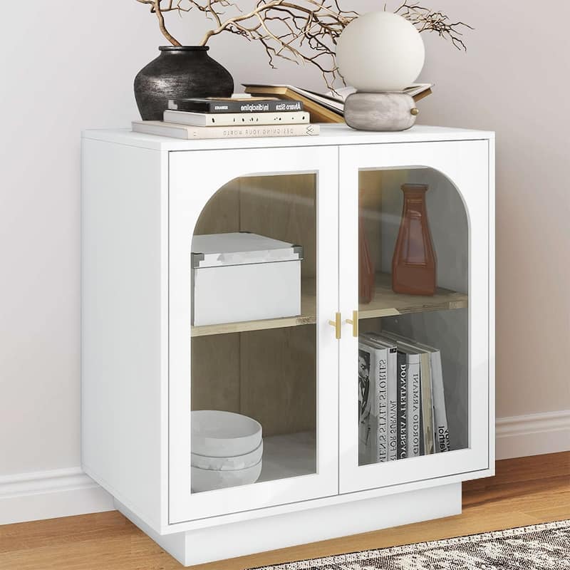 Accent Cabinet with Acrylic Doors with Adjustable Shelves - 31.10"Lx13.78"Wx31.5"H
