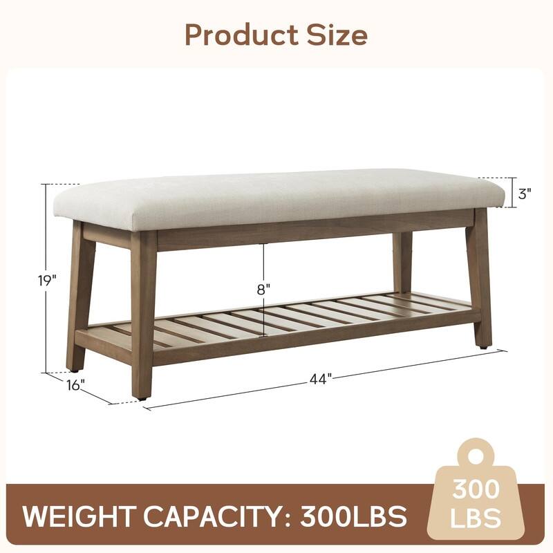 Entryway Bench - 16"D x 44"W x 19"H