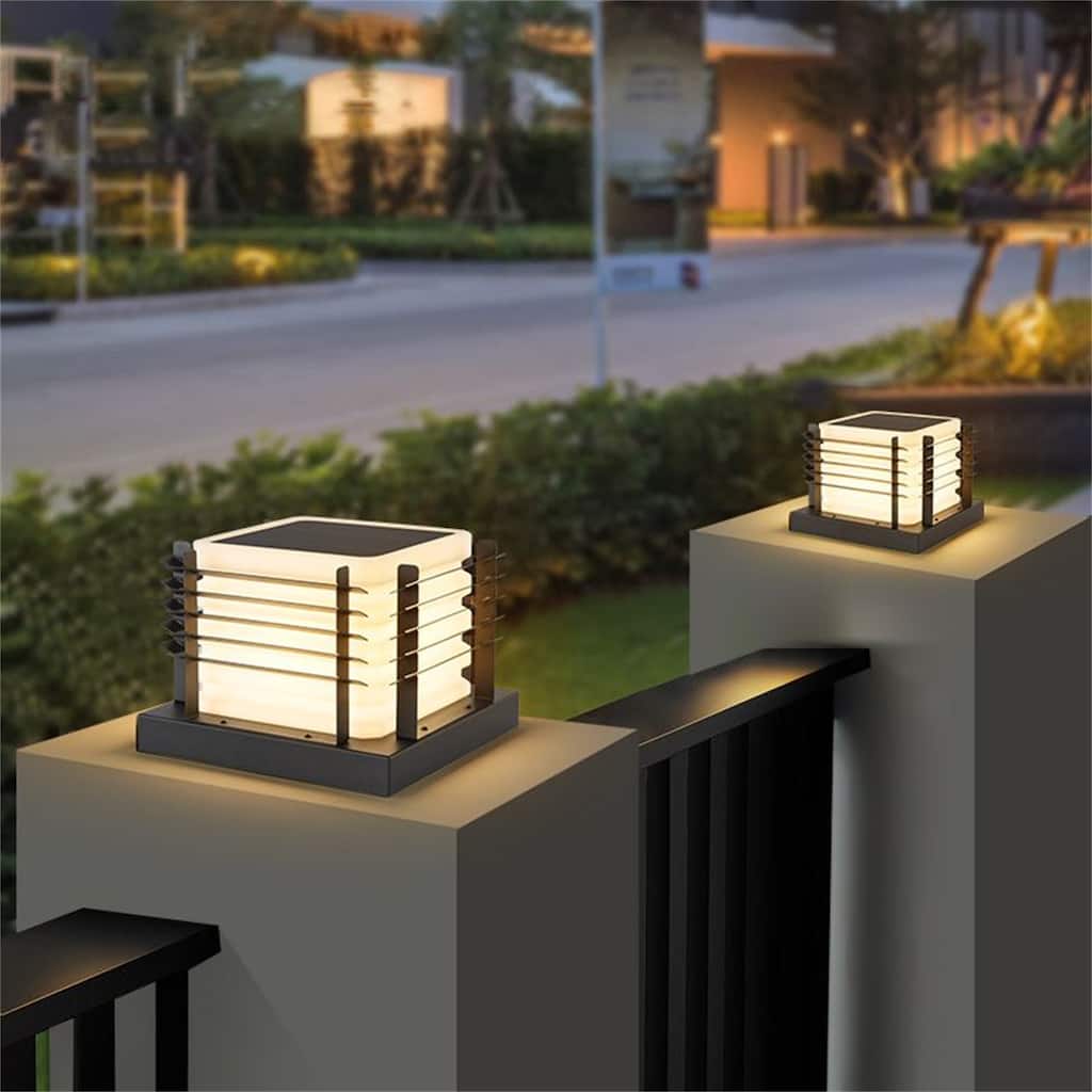 Outdoor Solar Powered Post Light, Outdoor LED Cap Light