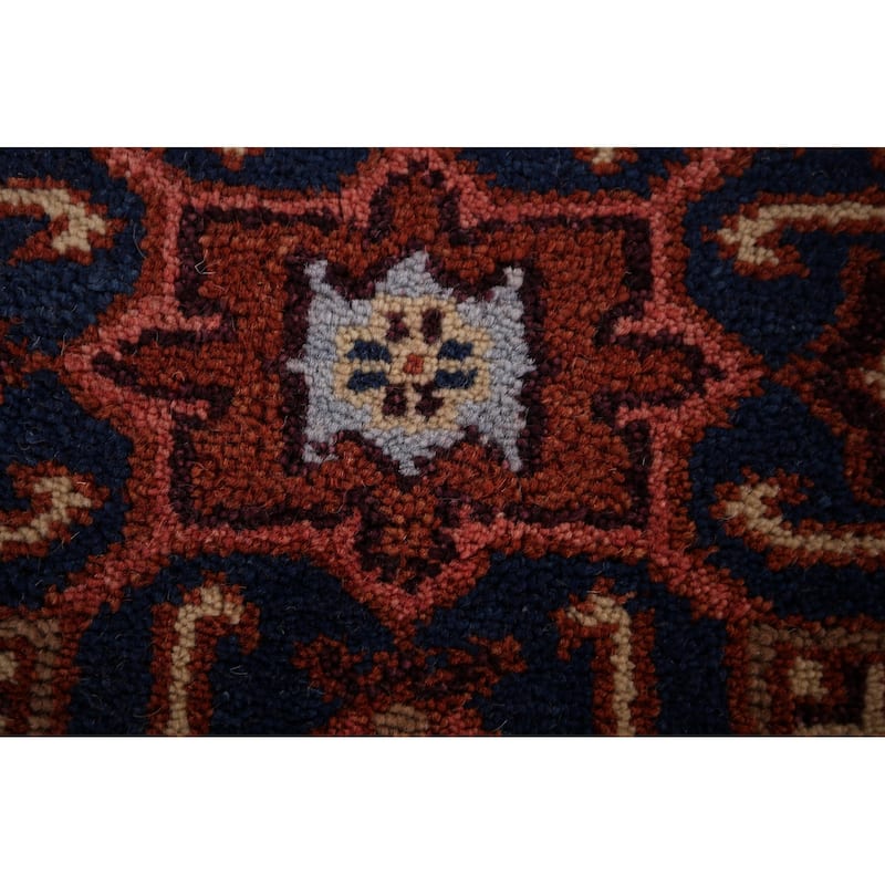 Light Blue Geometric Kazak Oriental Accent Rug Handmade Wool Carpet - 4'0" x 5'11"