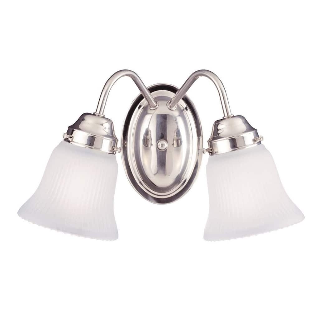 Satin Nickel Two Light Bath Bar from the Brighton Collection