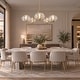 preview thumbnail 5 of 15, Modern Gold 5-Light Wheel Chandelier Globe Colored Glass Light for Dining Living Room - W 41.5" x D 8" x H 12"