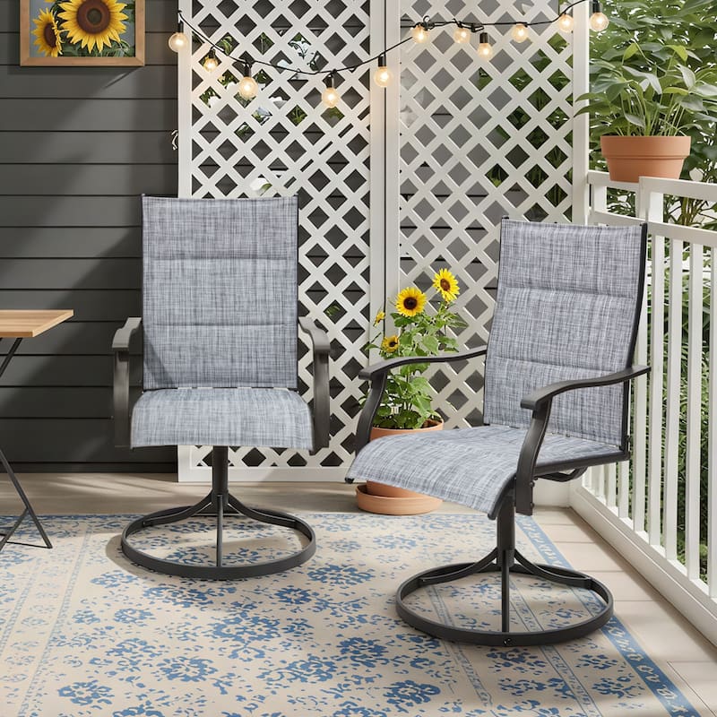 EROMMY Outdoor Swivel Patio Chairs 2/4 Pack, High-Back Textilene Dining Rocker Chairs with Metal Frame