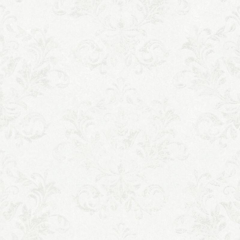 Galerie Wallcoverings Hotel Embossed Damask Non-woven Glitter Wallpaper Roll - 33 feet x 21 inches - White