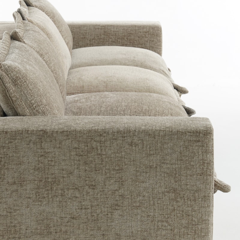 No Assembly Chenille Modular Sectional Sofa Comfy Cloud Couch