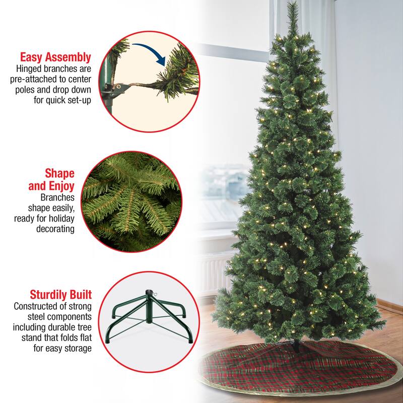 National Tree Company 7.5 ft. Pre-Lit Pilchuck Pine Tree with LED Lights - 7.5 Foot