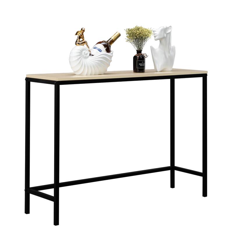 Industrial Style Porch Table Single Layer Light Walnut Color Triamine Board - 41.34 x 11.81 x 27.95