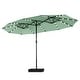 preview thumbnail 49 of 79, MAISON ARTS 15-foot Rectangular Crank Double-sided Outdoor Market Umbrella Solar LED Lighted Patio Umbrella with Base Included