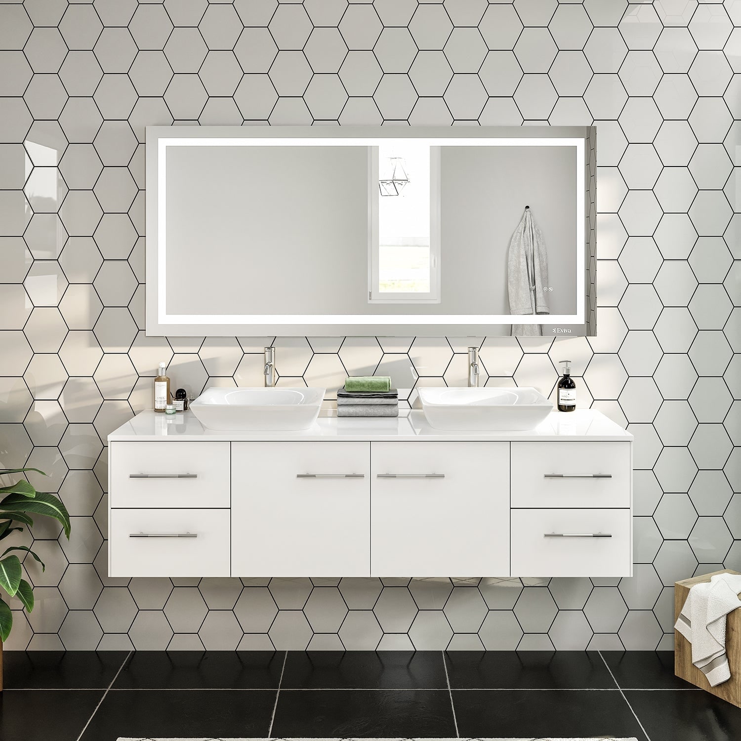 Totti Wave 24 in. W x 21 in. D x 22 in. H Bathroom Vanity in Gray with White Glassos Top with White Sink