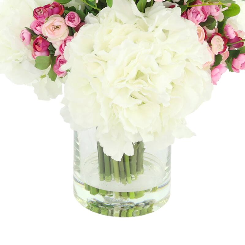 Faux Floral with Wild Heather, Hydrangeas, and Delphinium - 25