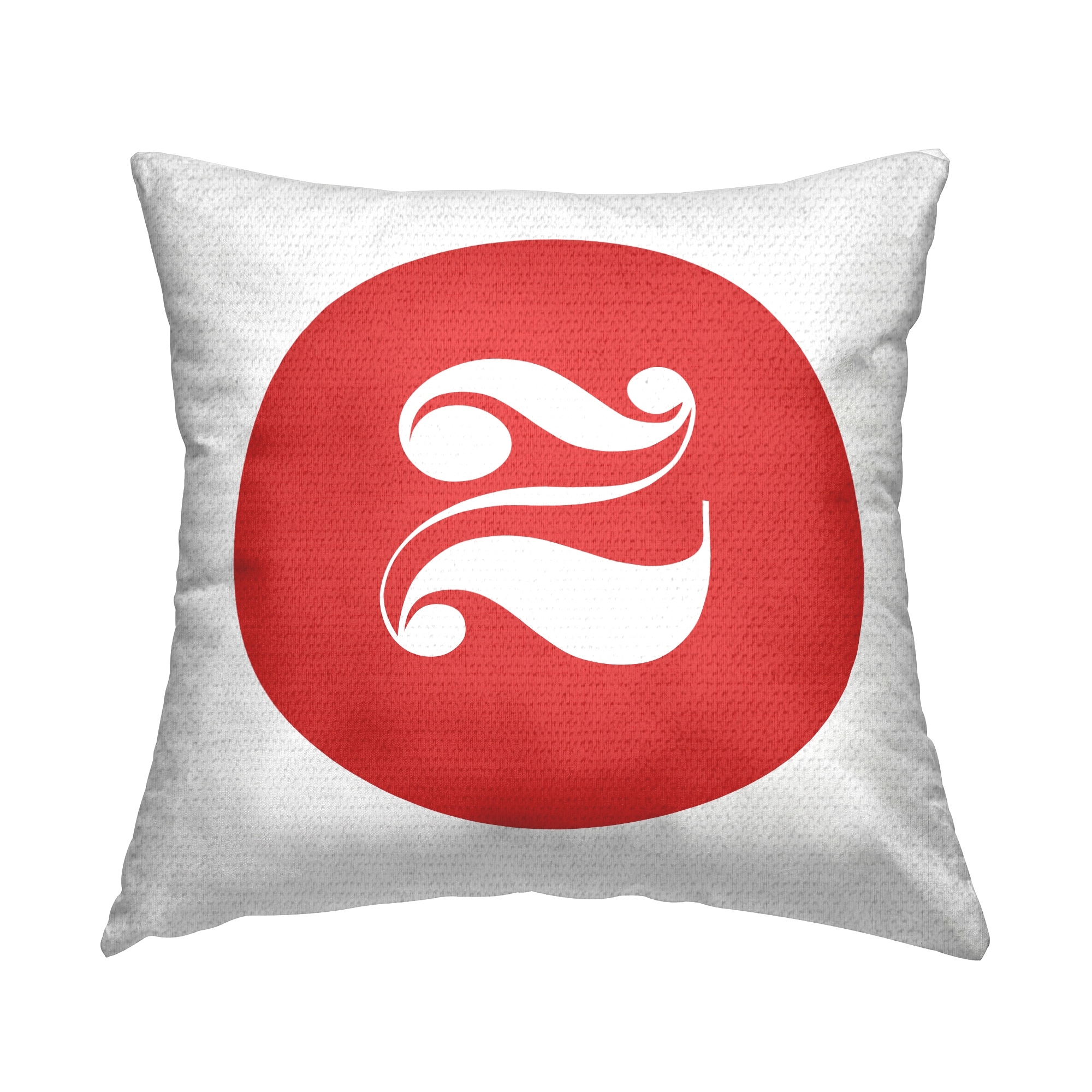 Stupell Red Initial Printed Outdoor Throw Pillow Design by Lil' Rue