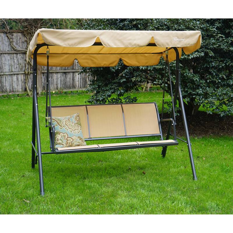 Kozyard Belle 3-person Outdoor Patio Swing with Canopy