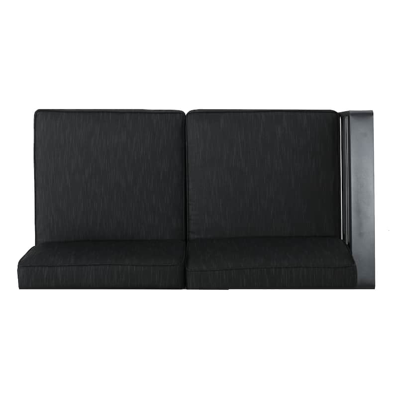 Cape Coral Aluminum Outdoor Sectional Sofa Set with Fire Table by Christopher Knight Home