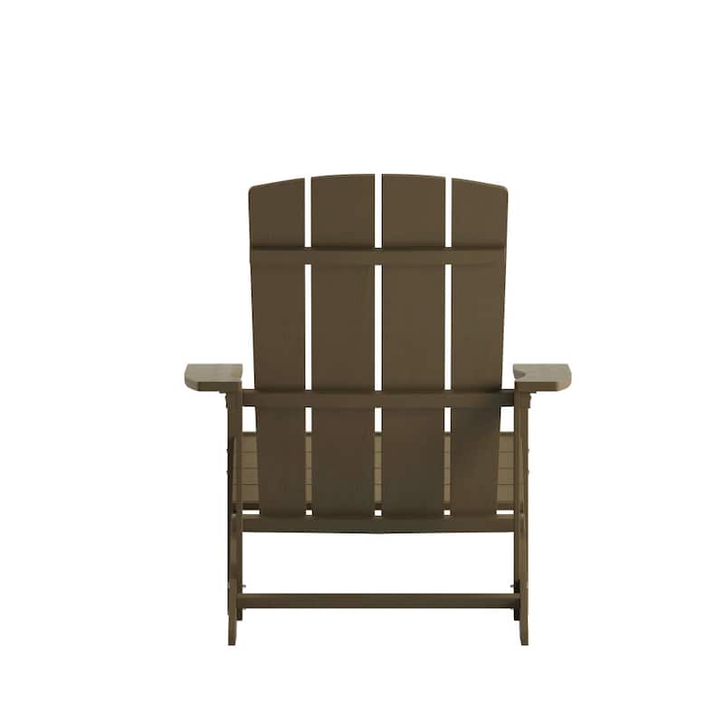 Outdoor All-Weather Poly Resin Wood Adirondack Chairs (Set of 2)