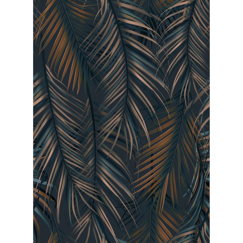 Hawaiian style Fashion Leaves , Removable Wallpaper - 10'ft H x 24''inch W - 10'ft H x 24''inch W - Grey