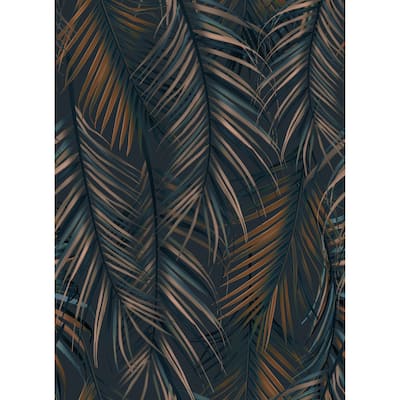 Hawaiian style Fashion Leaves , Removable Wallpaper - 10'ft H x 24''inch W