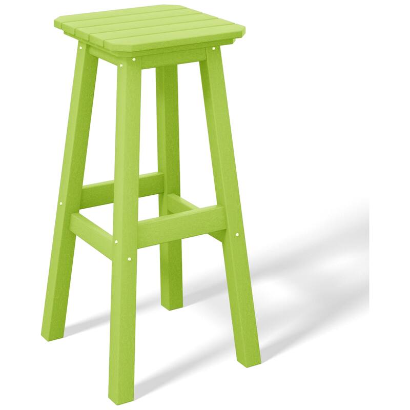 Laguna Hdpe All Weather Outdoor Patio 29" Square Bar Stool - Lime