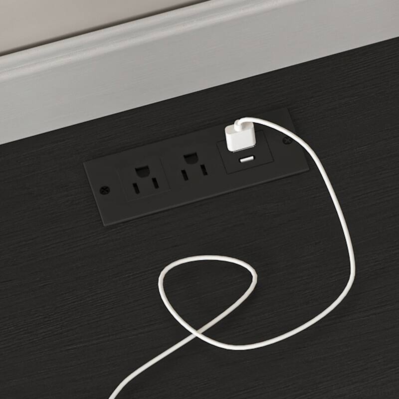 Nightstand with 2 Drawers, Fast Charging Station, USB C, Bedside Table