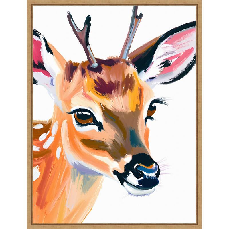 Reh Deer by Ohkimiko Framed Canvas Wall Art