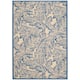 SAFAVIEH Courtyard Bettyjane Tropical Leaves Indoor/ Outdoor Area Rug - 5'3" x 7'7" - Natural/Blue
