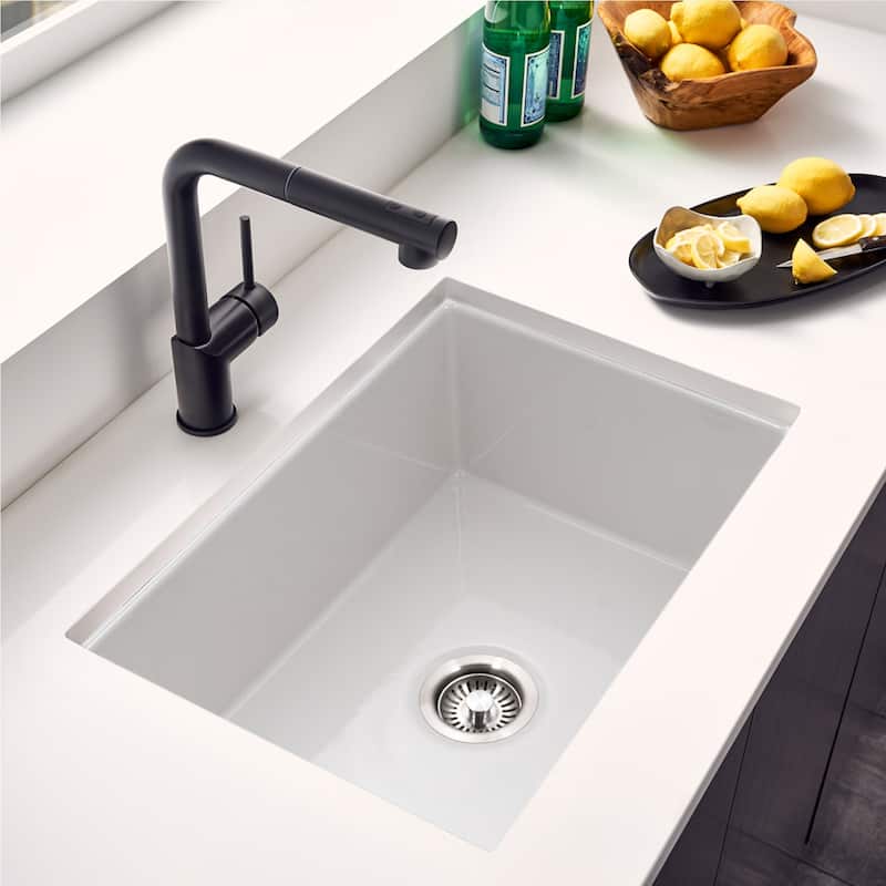 Houzer PTU-2800 Platus 25-1/2" Undermount Single Basin Fireclay