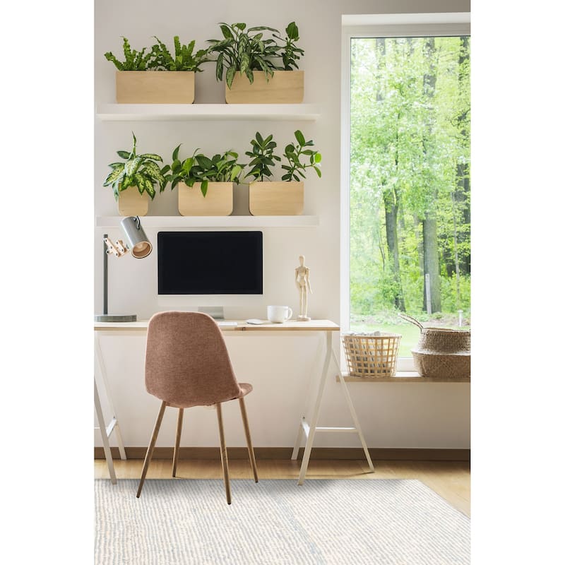 ECARPETGALLERY Braid weave Sienna Blue Wool Rug - 4'1 x 6'1