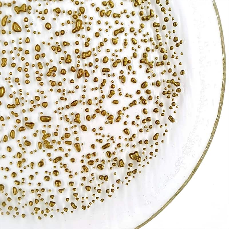 7 Inch Glass Canape Appetizer Plate with Pebble Pattern Perfect for Dinner Parties - 7”D x 7”W x 0.5”H