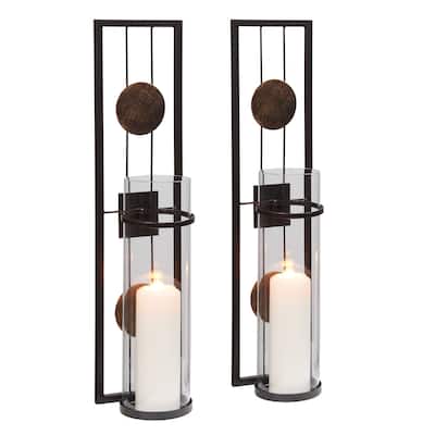 Danya B. Decorative Metal Pillar Candle Wall Sconce (Set of 2)