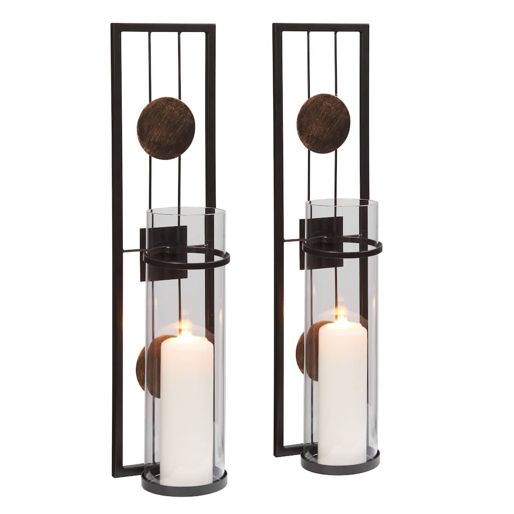 Danya B. Decorative Metal Pillar Candle Wall Sconce (Set of 2)