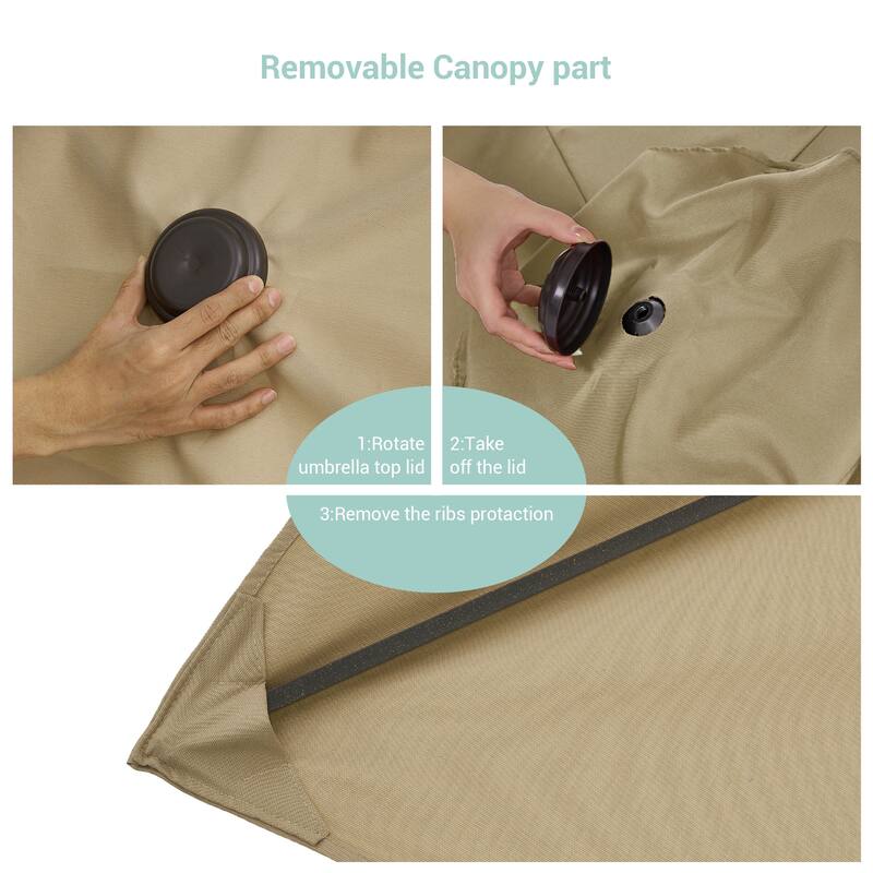 AOOLIMICS 10×6.5FT Rectangular Patio Umbrella with UV Protection, Easy Tilt, and Wind-Resistant Features