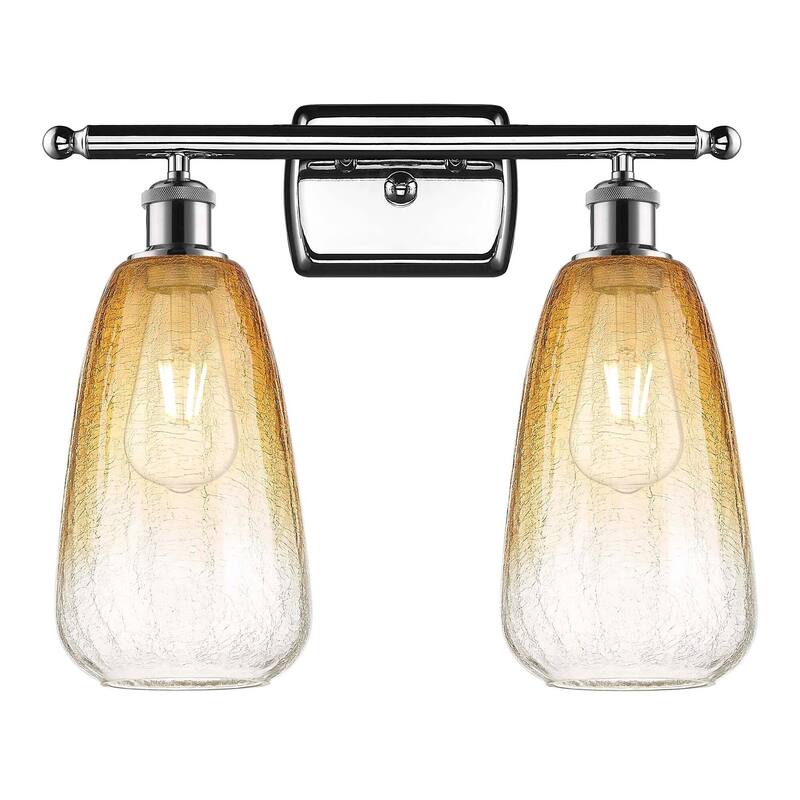 Innovations Lighting 516-2W-14-16 Brookhaven Almond Vanity Brookhaven - Polished Chrome / Amber