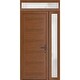 preview thumbnail 1 of 17, Exterior Prehung Metal-Plastic Door Frosted Glass Manux 8111 Walnut Side & Top Sidelite 52x94 Lefthand Inswing White - W36xH80