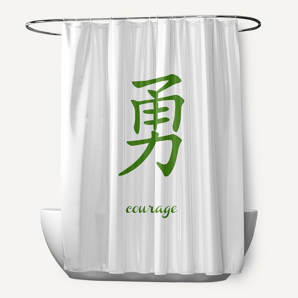 71 x 74-inch Courage Word Print Shower Curtain