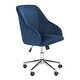 preview thumbnail 3 of 4, SAFAVIEH Adrienne Velvet Chrome Leg Swivel Adjustable Office Chair - 24" x 21.6" x 34.5"