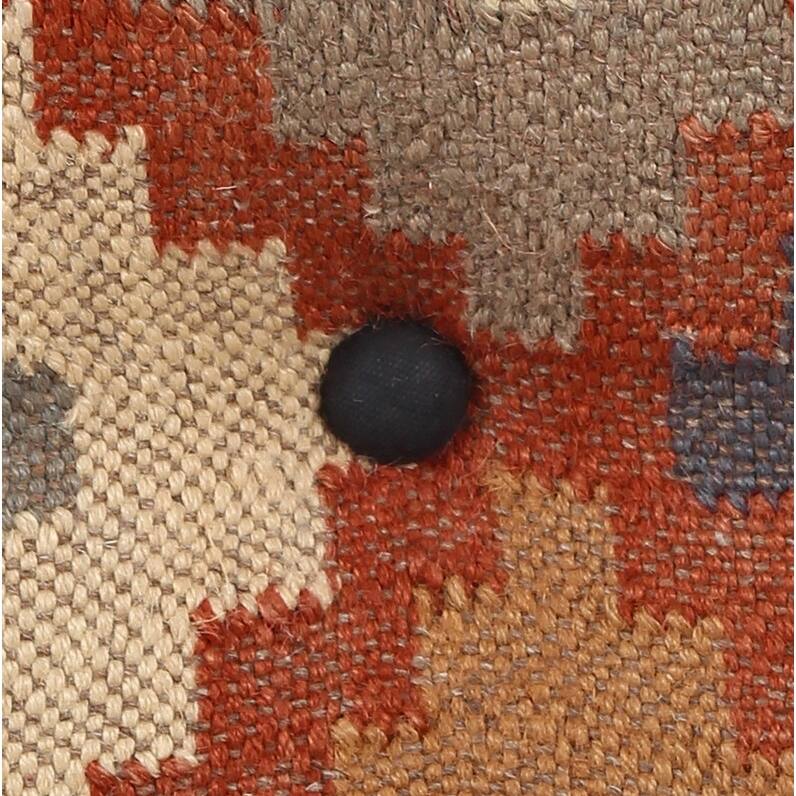 HERAT ORIENTAL Handmade Wool and Jute Upholstered Pouf