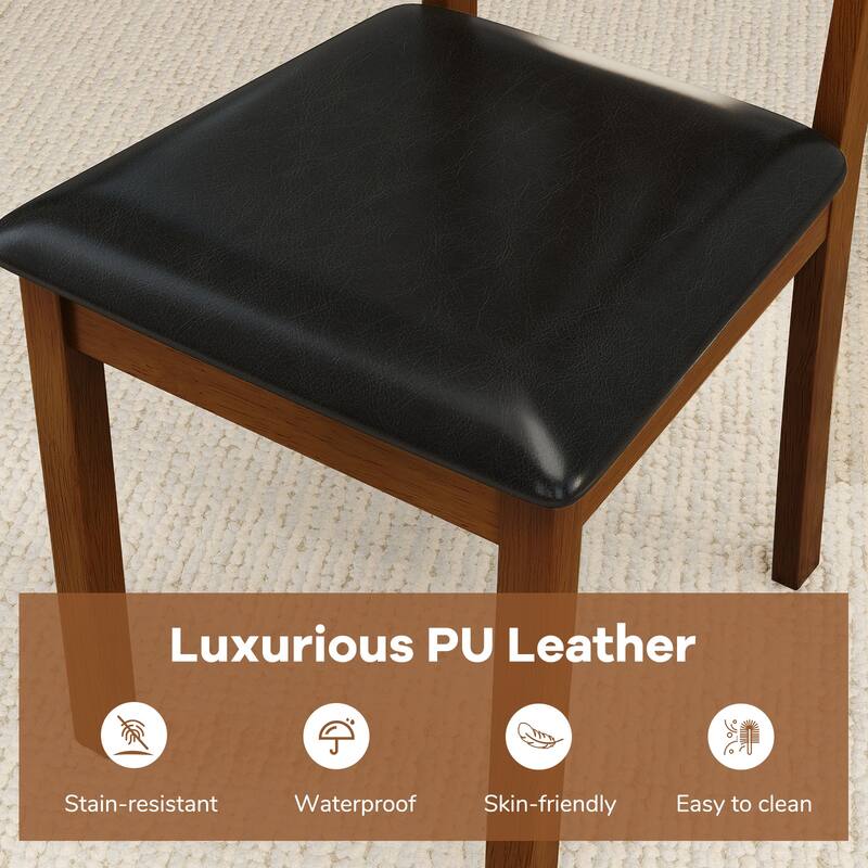 Costway Dining Chairs Set of 2/4 PU Leather Dining Room Chairs with