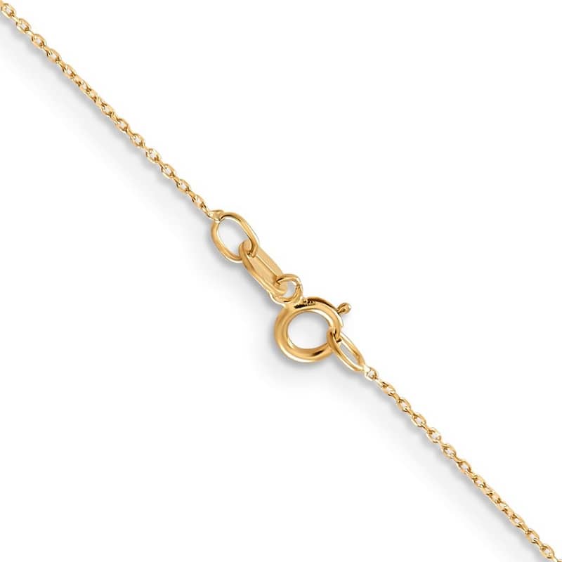 Curata 14k Yellow Gold 10" Solid 0.6mm Open Cable Chain Ankle Bracelet (Spring-ring)