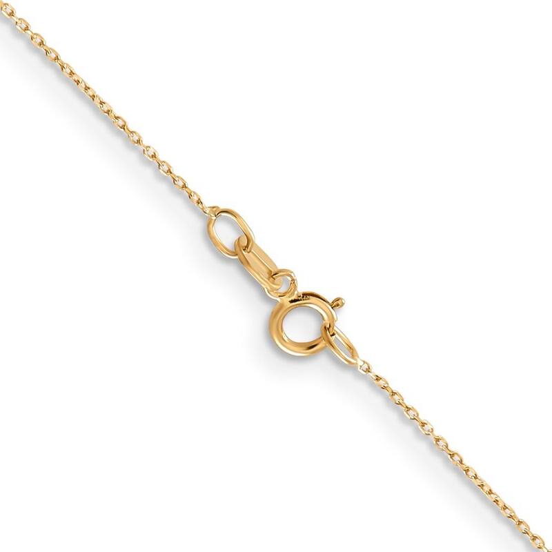 Curata 14k Yellow Gold Solid 0.6mm Diamond-cut Cable Chain Necklace Options: 16 18 20 24