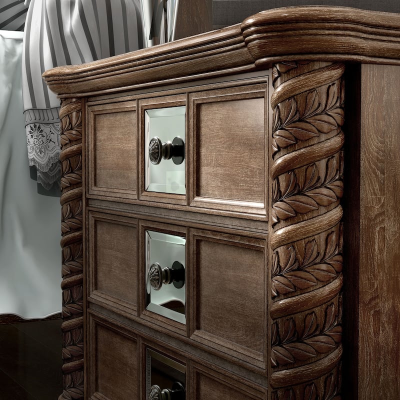 Cimarron Transitional Natural Wood 3-Drawer Nightstand by Furniture of America
