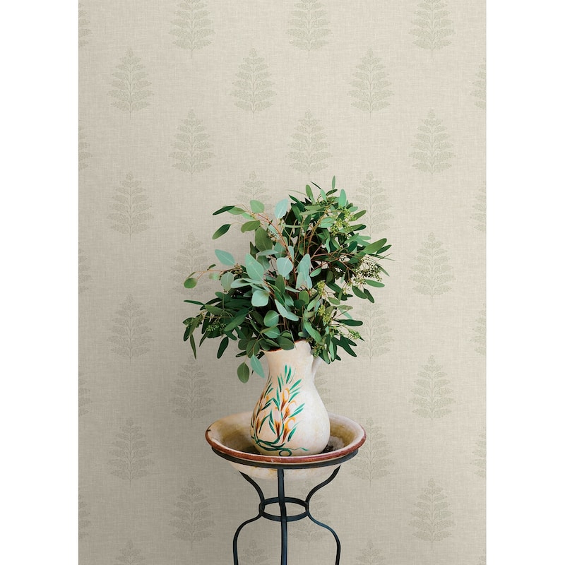 Chesapeake Frond Beige Leaf Wallpaper