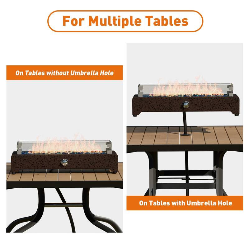 COSIEST Travertine Outdoor Patio Tabletop Fire Pit