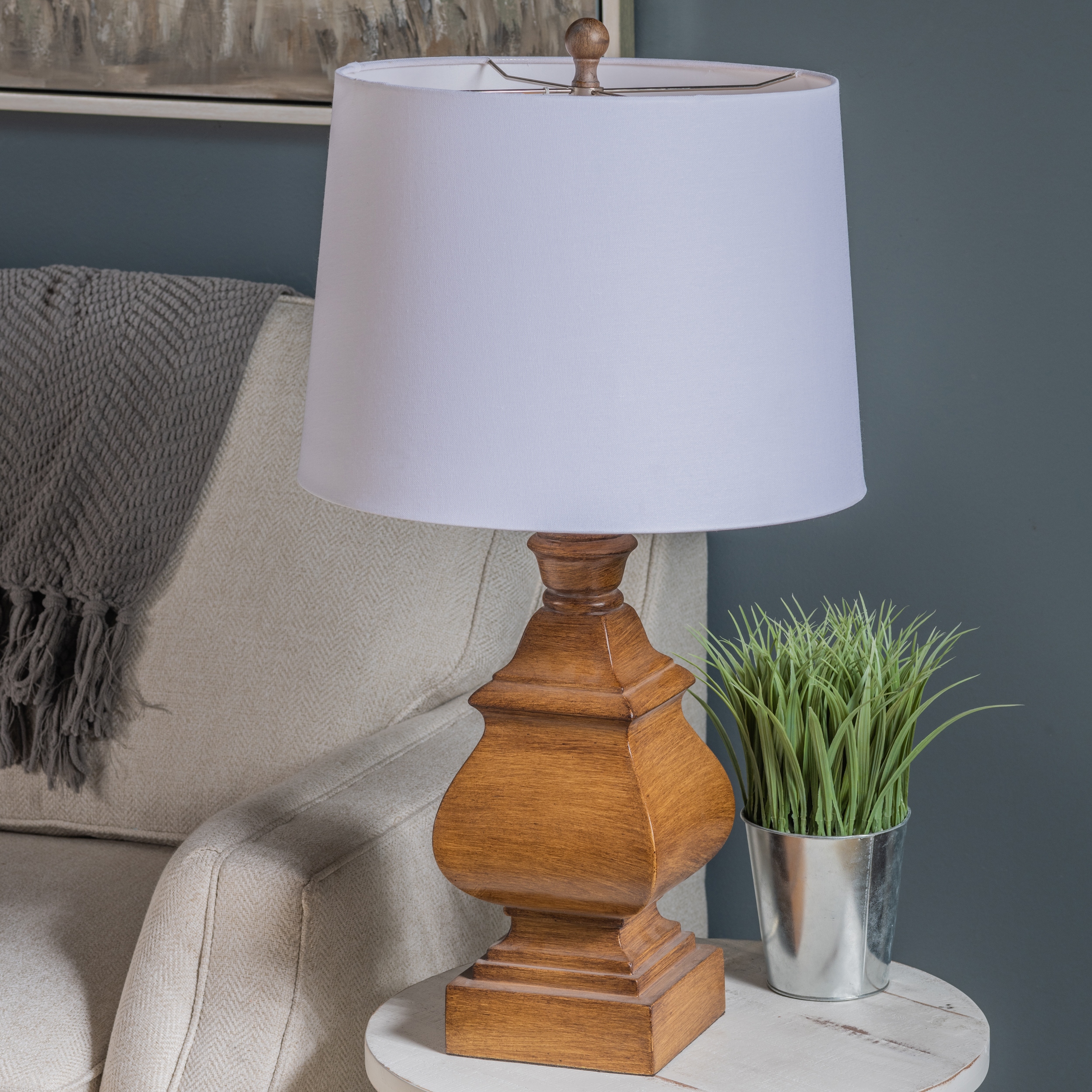 Georgia 29.5 Brown Resin Wood Table Lamp