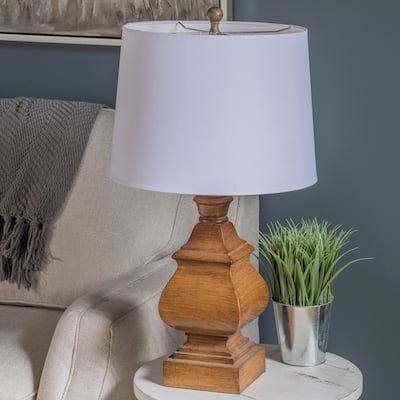 Georgia 29.5"H Resin Wood Grained Table Lamp - 29.5'' H x 16'' W x 16'' D