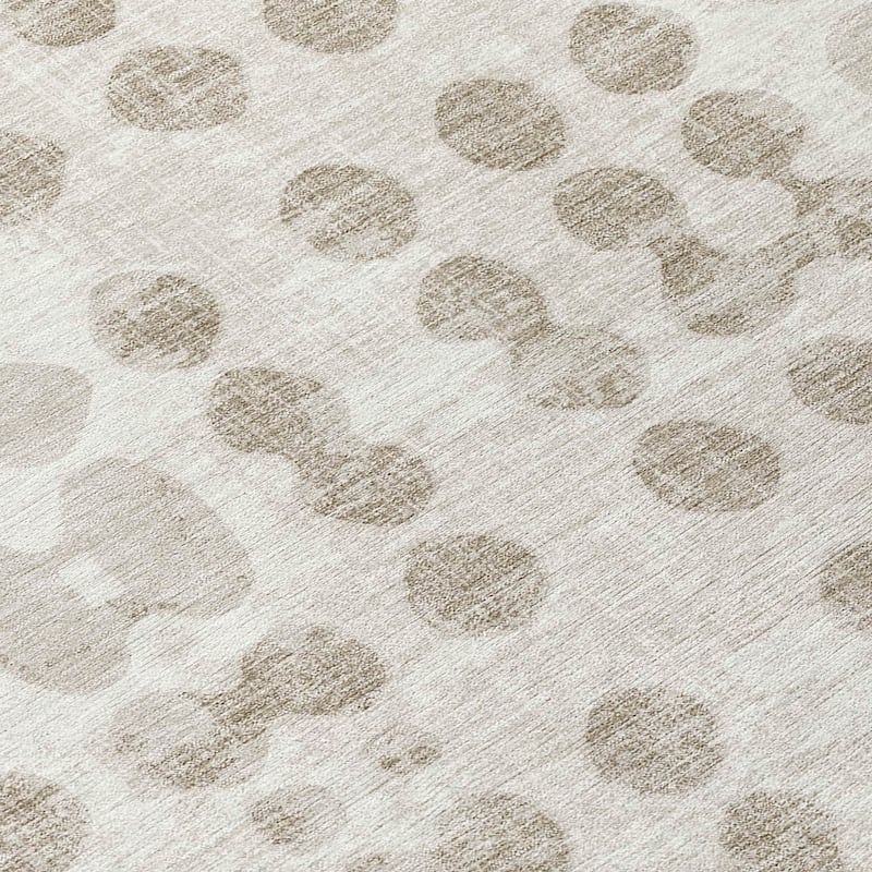 Machine Washable Indoor/ Outdoor Chantille Dots Abstract Rug