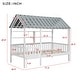 preview thumbnail 5 of 12, Wood Twin Size House Bed with Roof, Guardrail, and 2-Tier Storage Shelves, Sturdy Pine Frame, Easy Assembly, White
