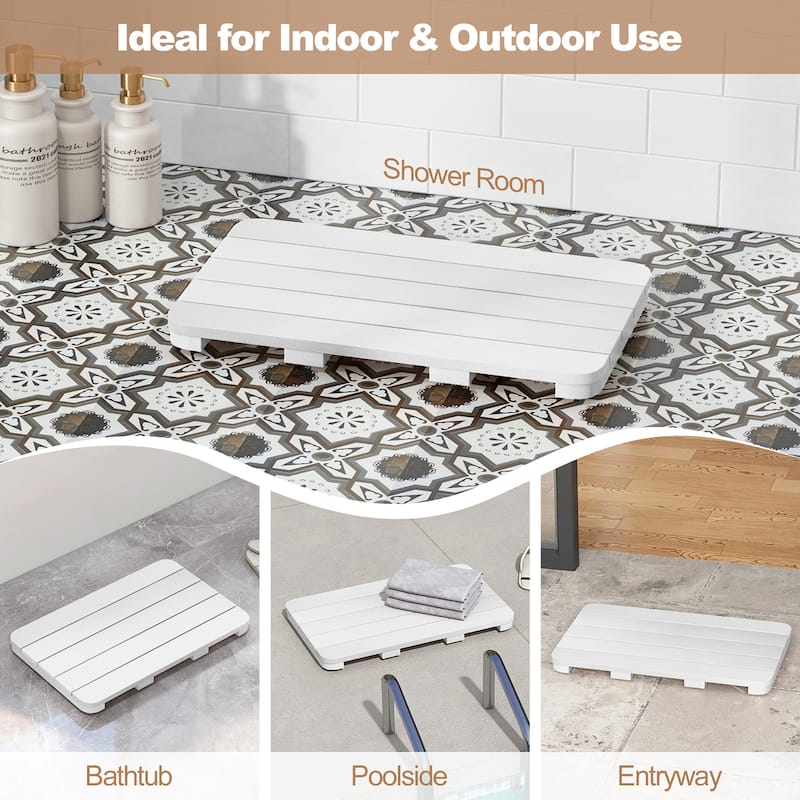 21.5" x 13.5" Bath Mat Shower Mat for Bathroom with Non Slip Foot Pads