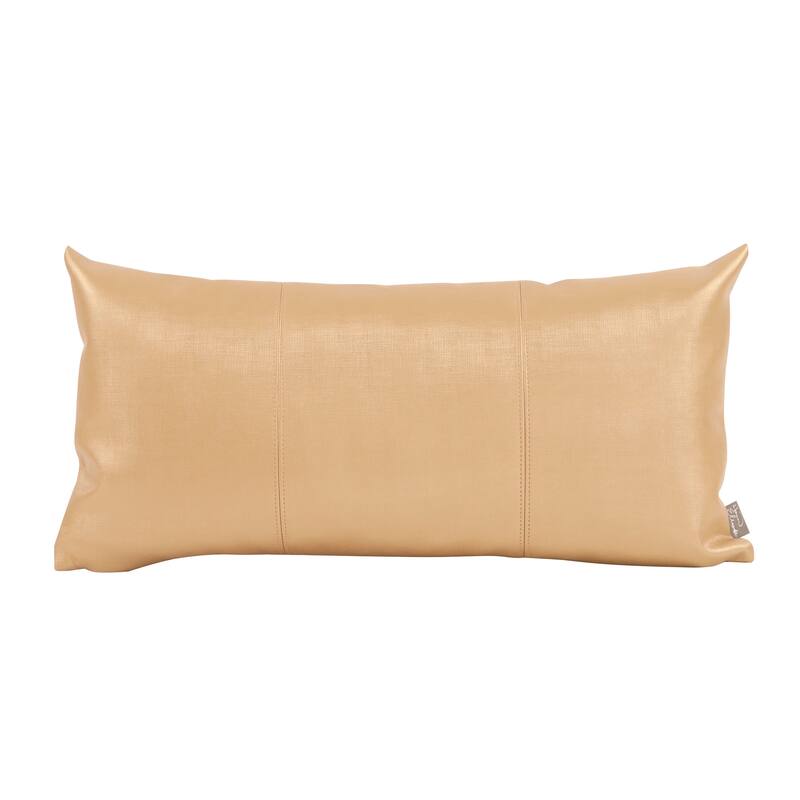 Allan Andrews Metallic Faux Leather Luxe Throw Pillow - Gold