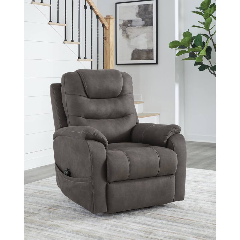 Signature Design by Ashley Snowfield Dark Gray Power Lift Recliner - Grey