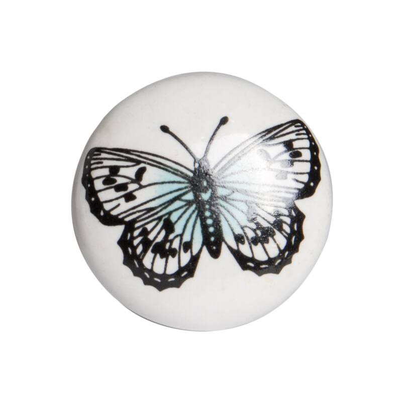 Set of 8 Floral Design Ceramic and Metal Drawer Pulls for Home Decor - 1.50” x 1.50” x 1.50”